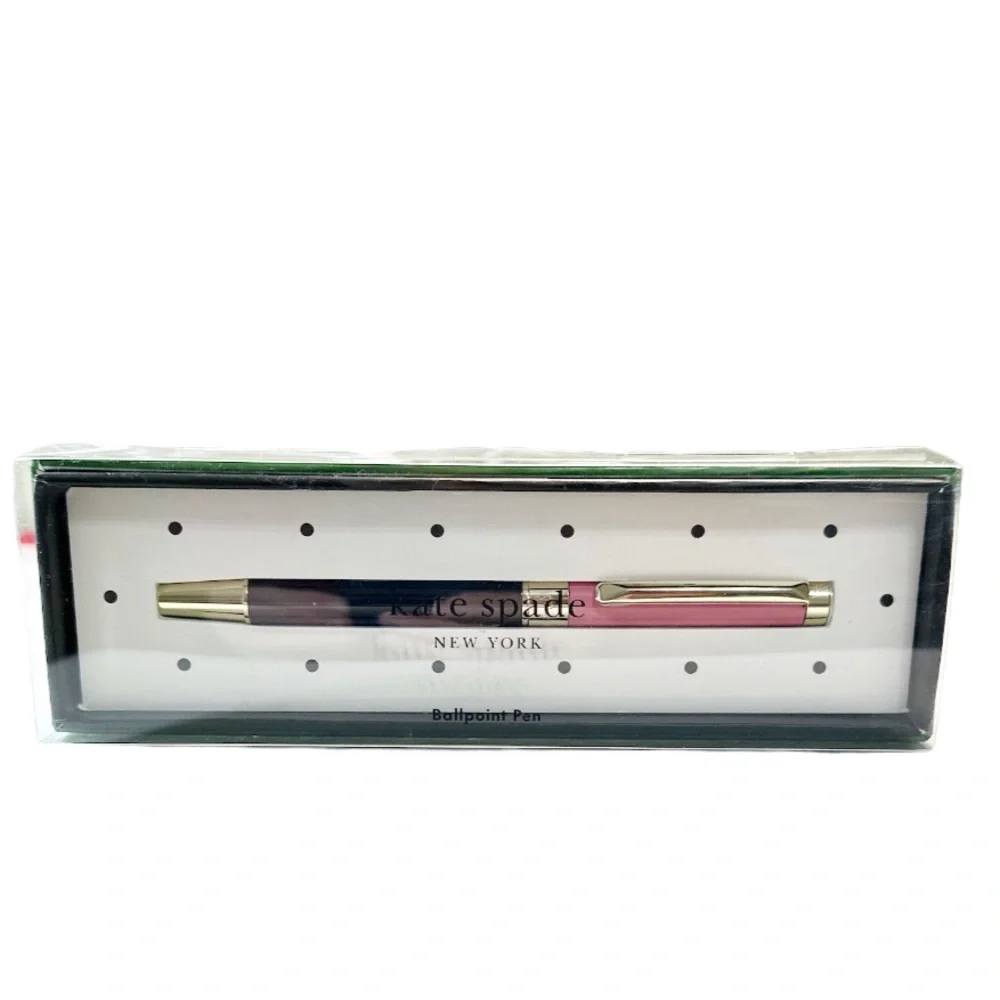 NEW ♠️ Kate Spade ♠️ PINK & NAVY COLORBLOCK Ballpoint Pen 🖊️